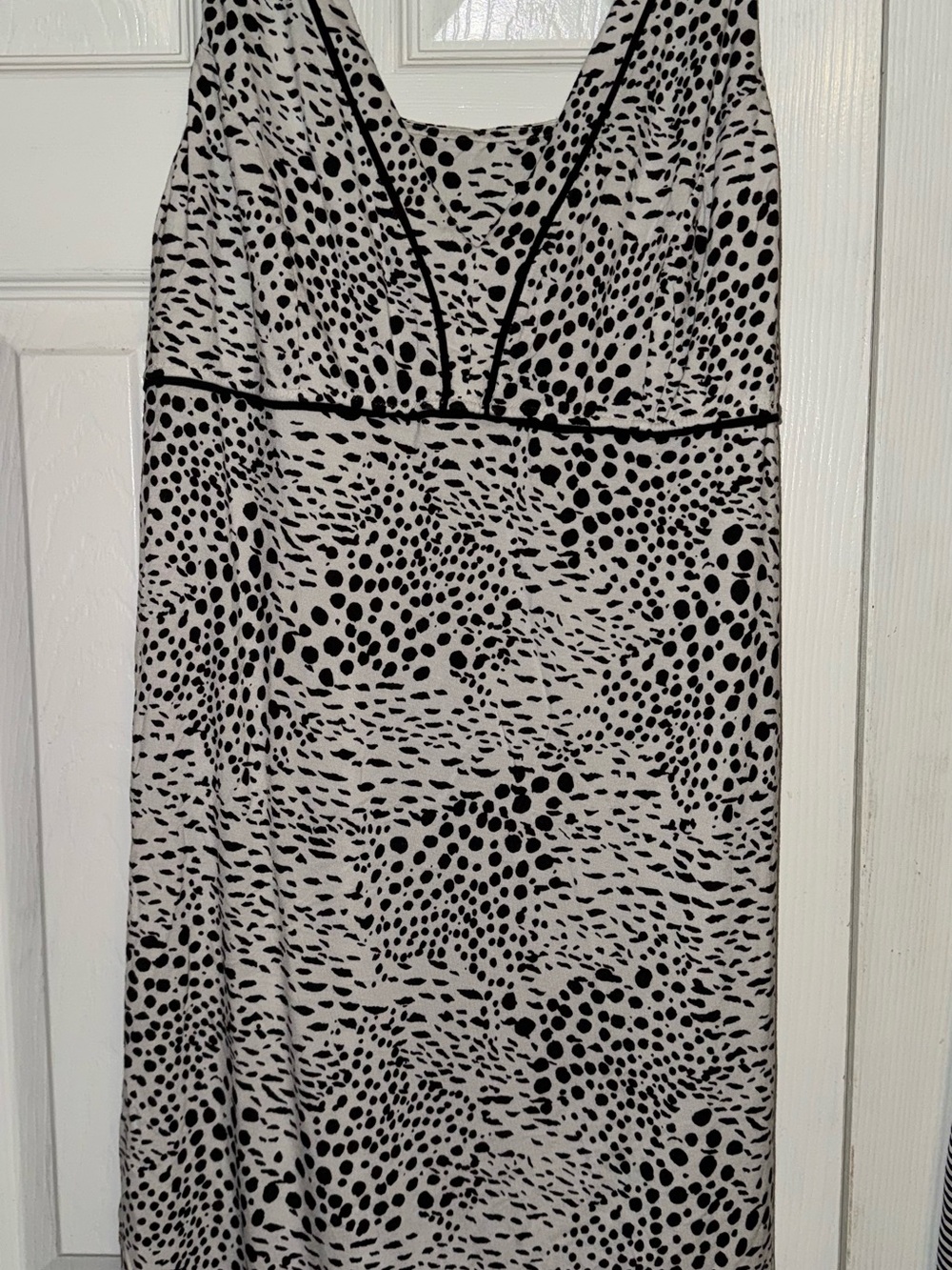 SOMA Cool Nights XL Chemise Nightgown Black and White Animal Print